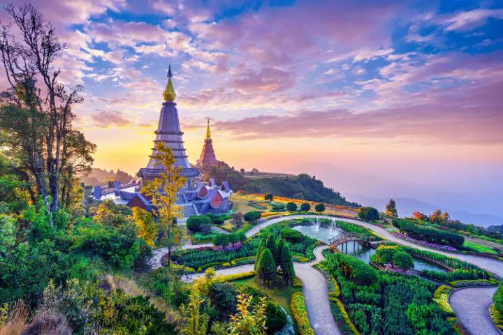 Landmark pagoda in doi Inthanon national park at Chiang mai, Tha